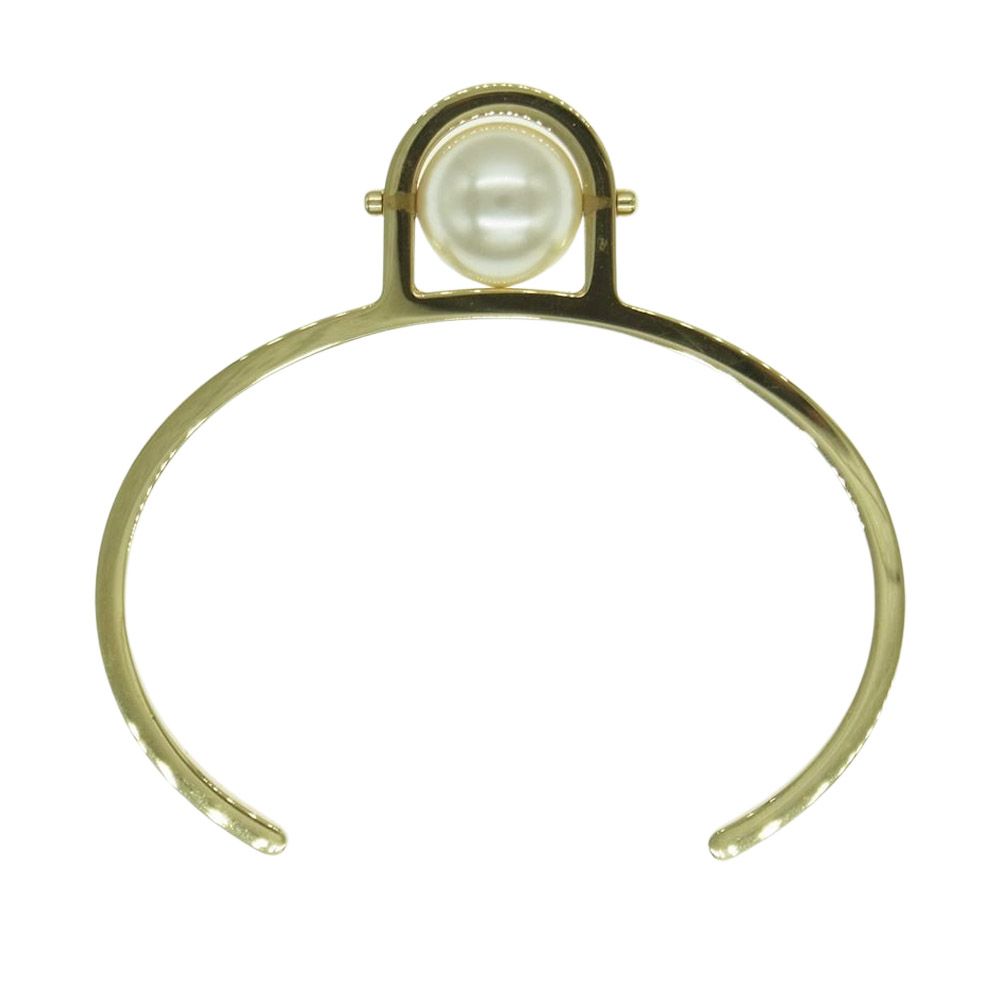 Chloe クロエ ブレスレット パール付き バングル ゴールド系【中古