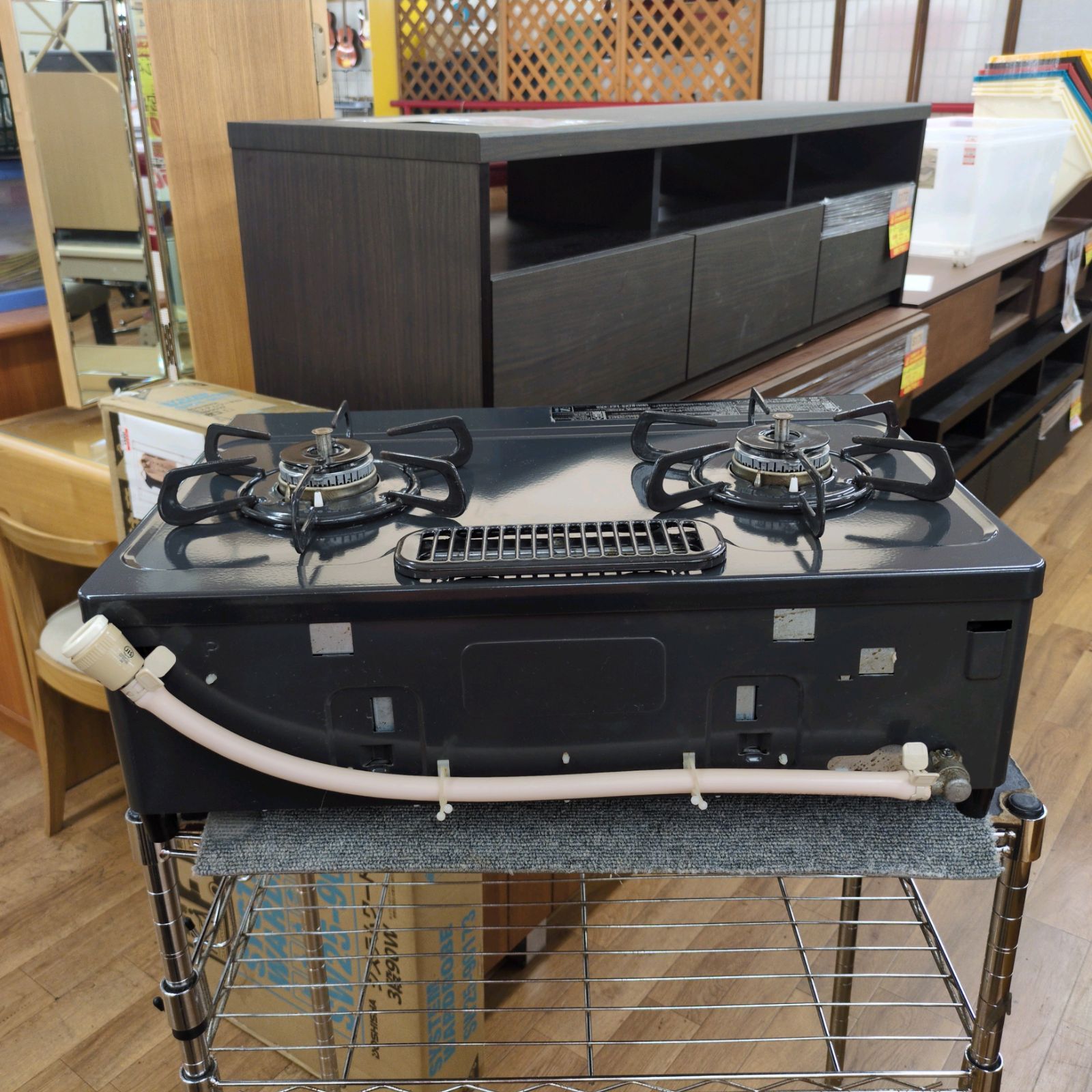 J054 ☆グリル使用感☆2017年製☆パロマ☆都市ガスコンロ☆水無し片面