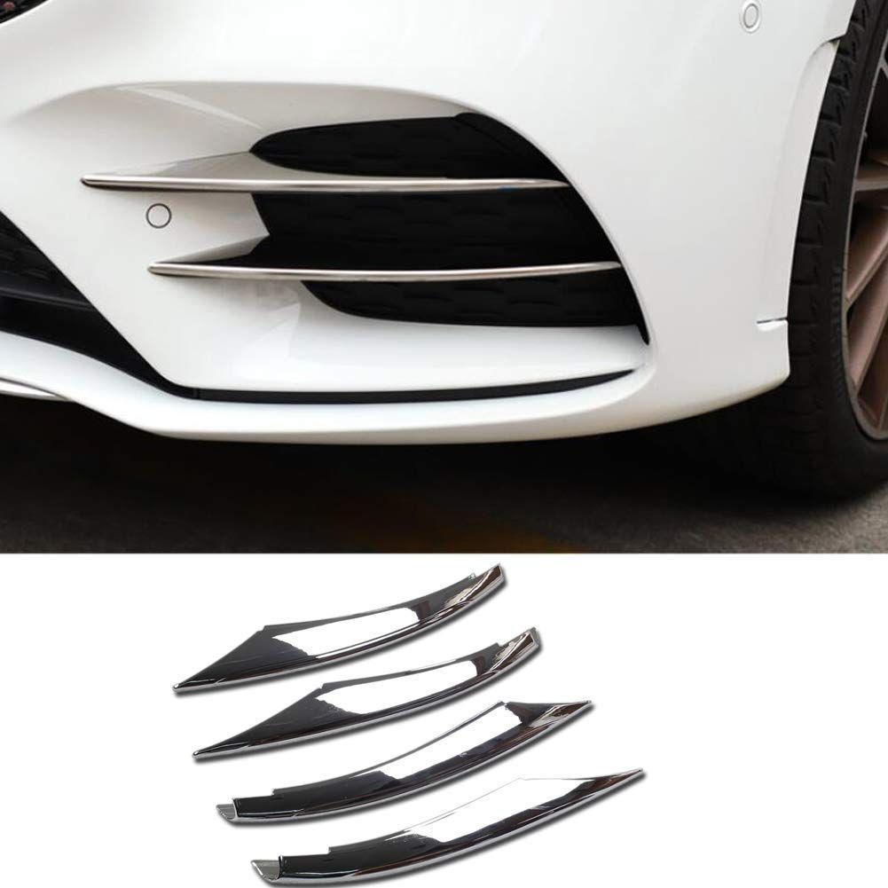 Color クロームメッキ RUIQ メルセデス ベンツ Aクラス 外装 フロント グリル フォグ ランプ ガーニッシュ ベゼル カバー Mercedes Benz A-Class 4代目 W177 設計 クロームメッキ