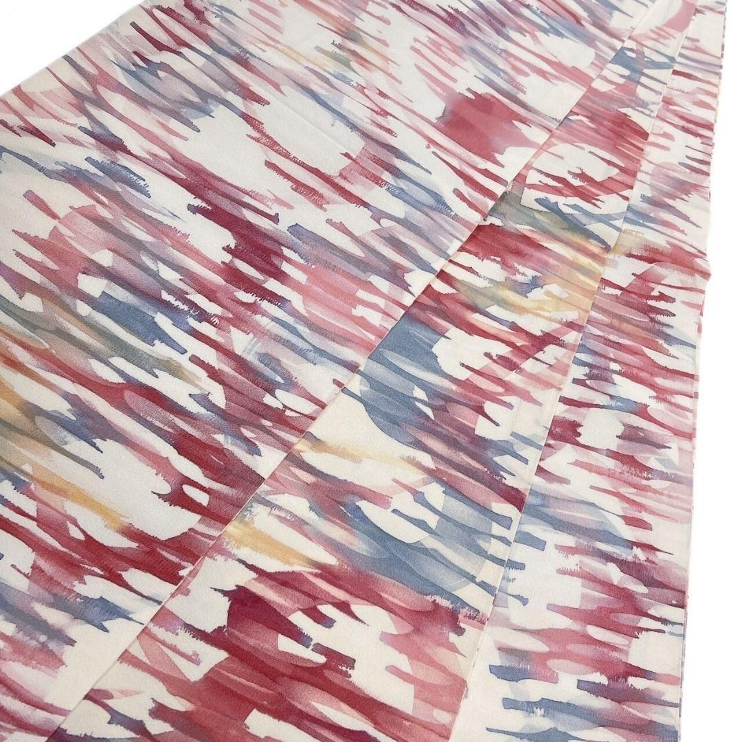 袋帯 未着用 全通 横縞 水彩 抽象模様 グラデーション 着物 064a p