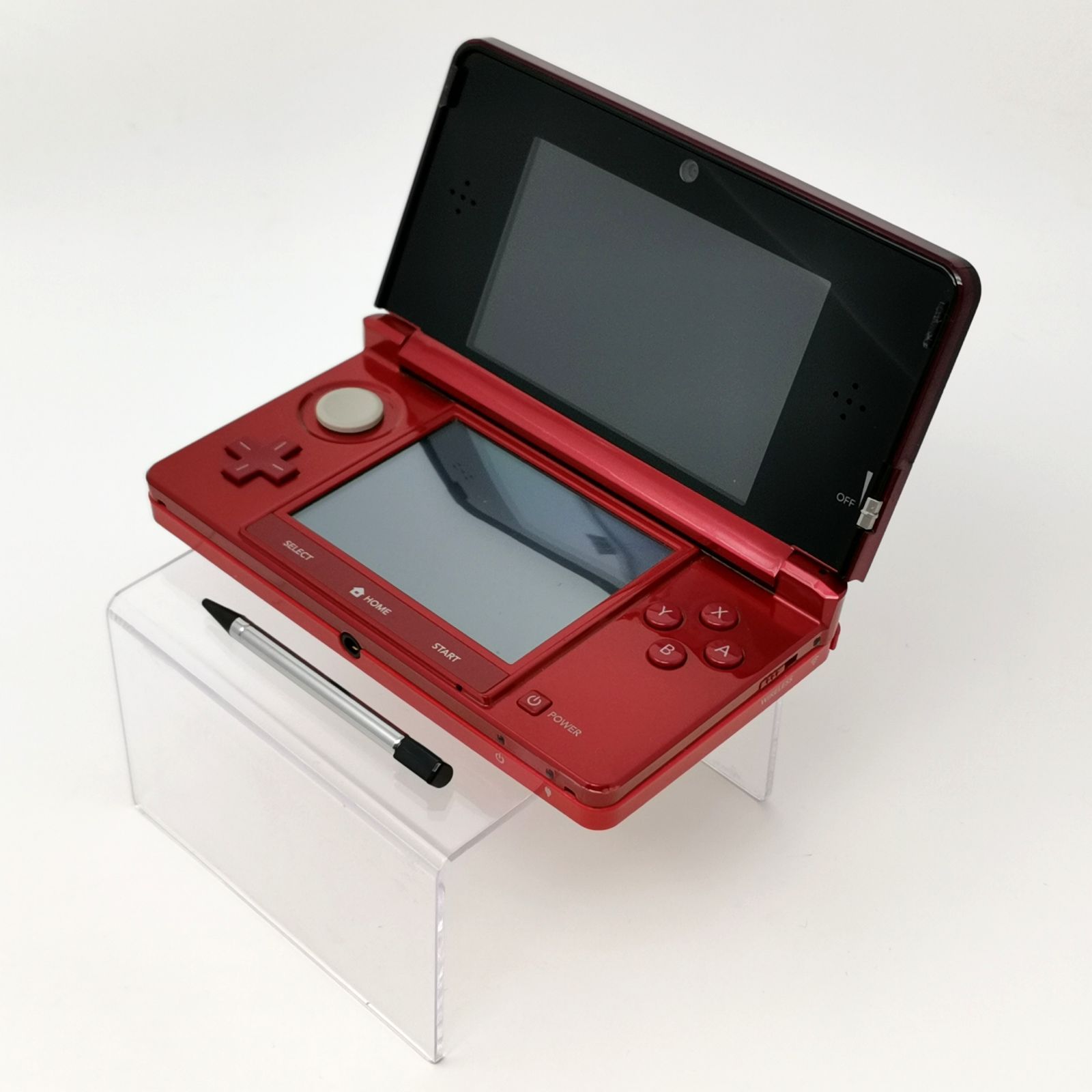 任天堂3DS レッド本体、充電器、スタンド、タッチペン(初期化・動作確認済) Nintendo 3DS レッド 動作確認済み 初期化済み タッチペンあり