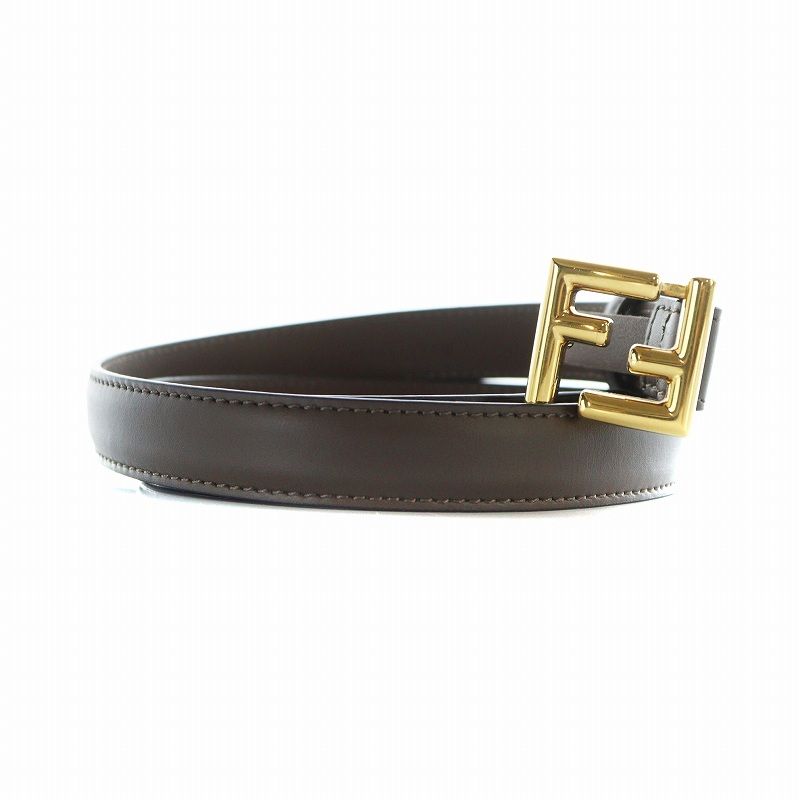 FENDI フェンディ ロゴ FF金具 ベルト イタリア製レザー フェンディ FENDI FF BELT ベルト レザー ズッカ ロゴ バックル