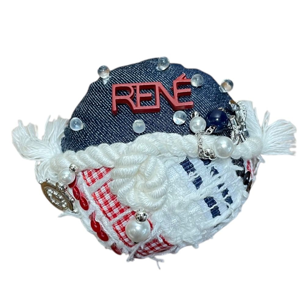 美品 Rene ルネ リボン ハート フラワー ミンクファー ブローチ