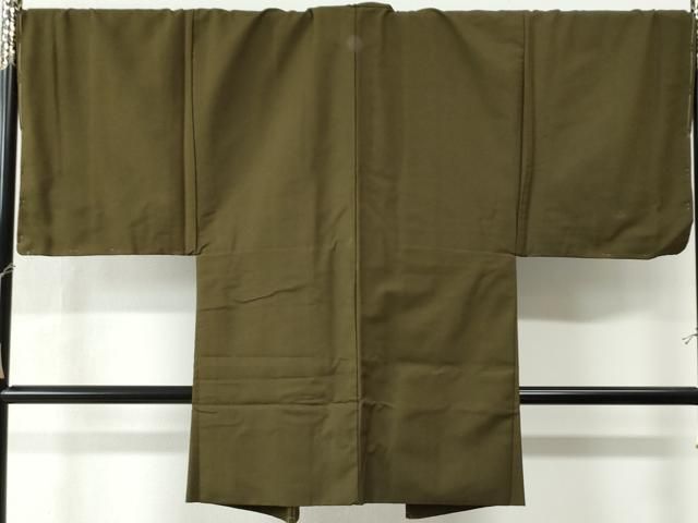 平和屋着物○男性 髭紬 アンサンブル 色無地 璃寛茶色 正絹 逸品  