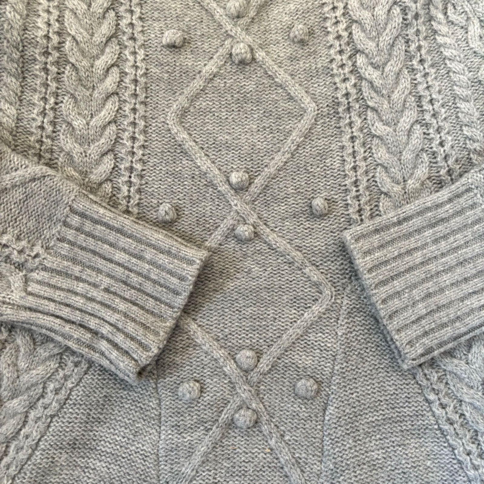 sacai luck サカイラック ペプラムニット シフォンケーブルニット