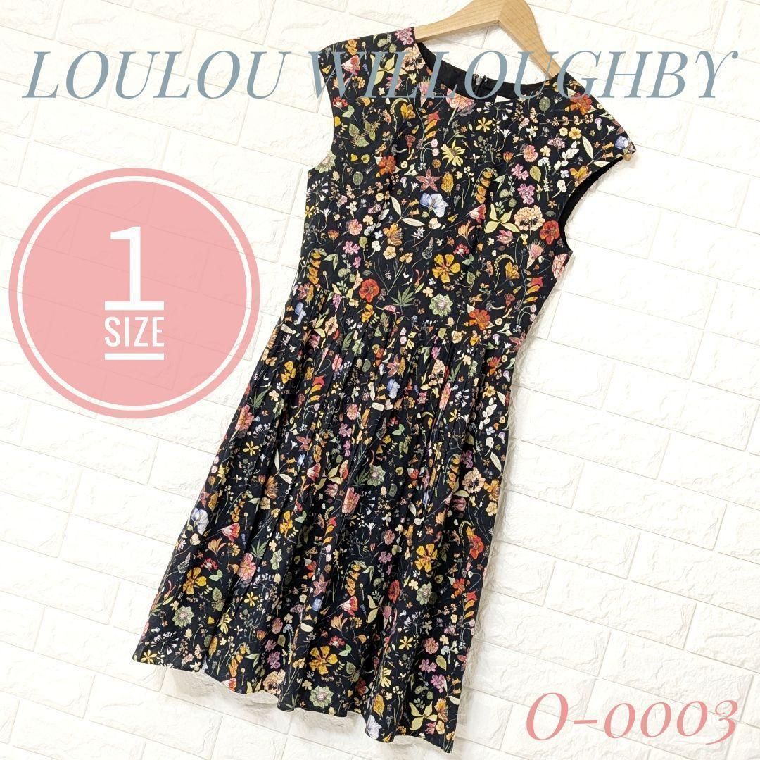 LOULOUWILLOUGHBY ルルウィルビー ワンピース 黒 花柄