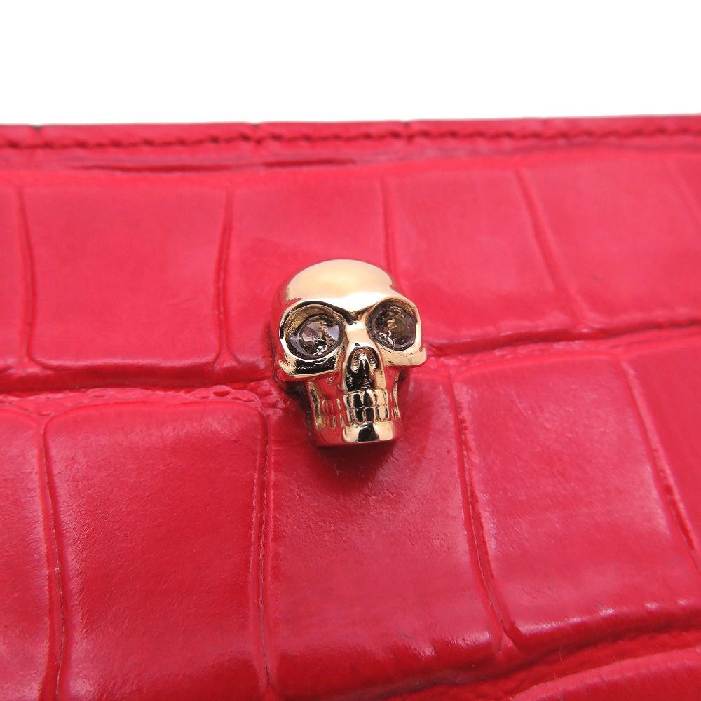 未使用 アレキサンダーマックイーン 長財布 スカル ラウンドファスナー