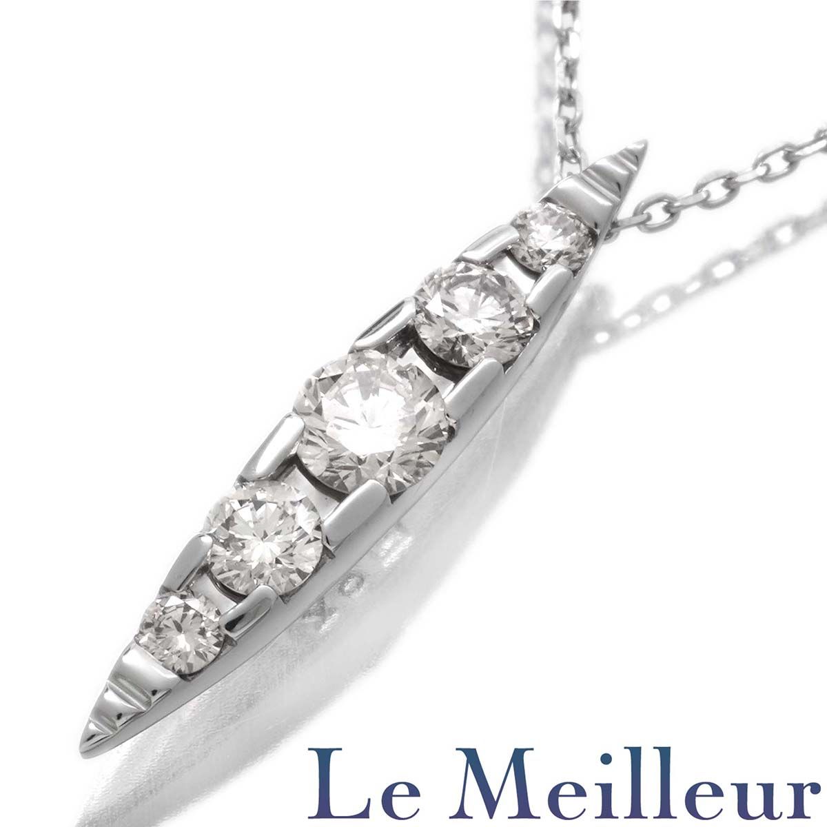 カシケイ リーフ ペンダントネックレス ダイヤモンド 0.3ct K18 ふり  