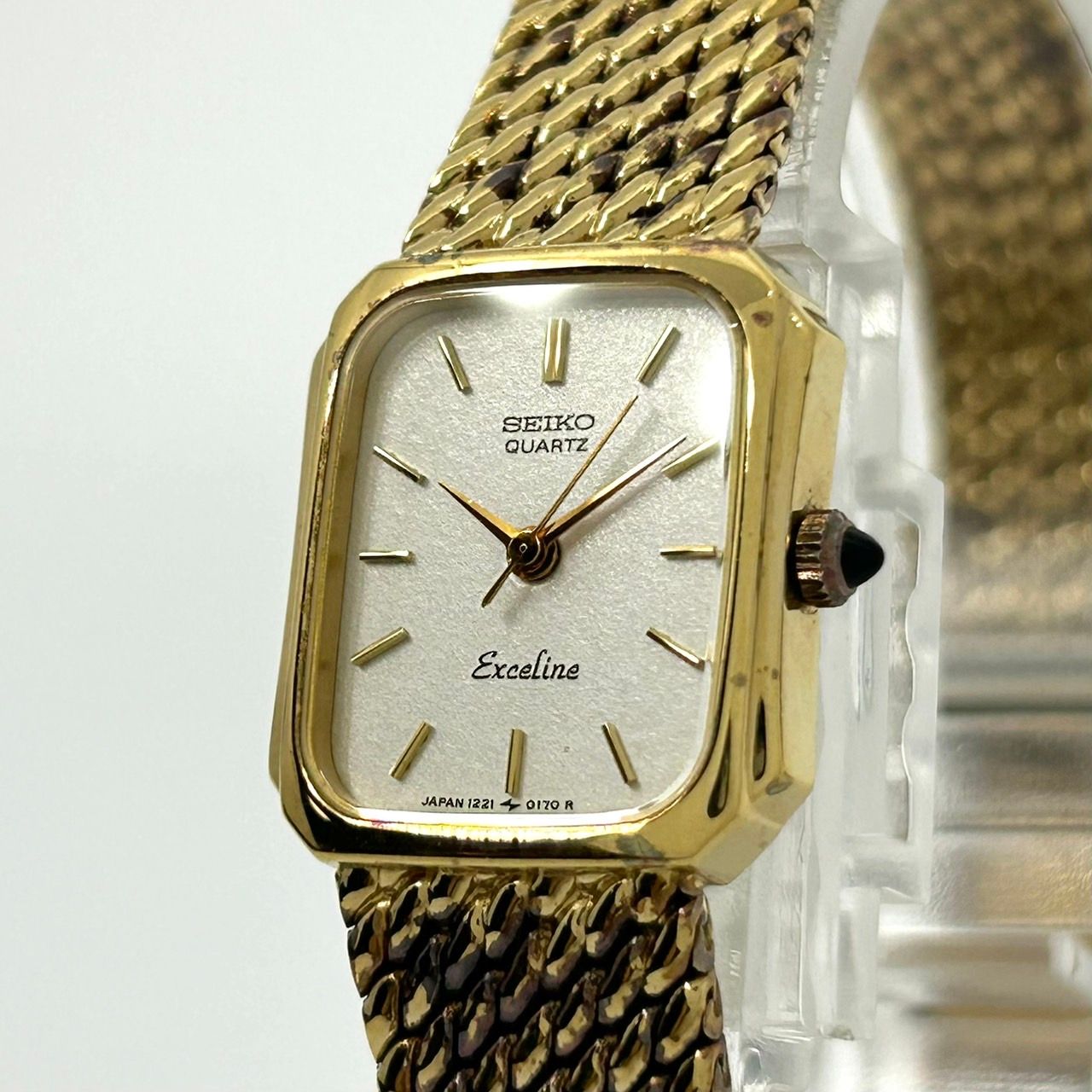 極美品✨ SEIKO EXCELINE 　11pダイヤ　ゴールド 腕時計 SEIKO セイコーEXCELINE ゴールド腕時計k18 未稼動品