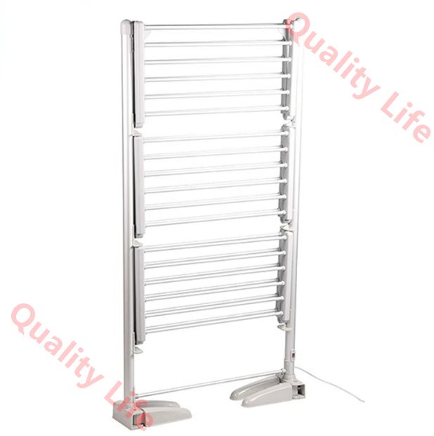 電気物干しスタンド 折りたたみ式 3段ハンガー乾燥機 大容量 アルミニウム合金 自立式 電気加熱タオルレール 快速乾燥 45 55°C恒温加熱 省エネおよびミュート 組立不要 省スペース 靴下 ズボン シャツ 下着用 110V PSE認証济