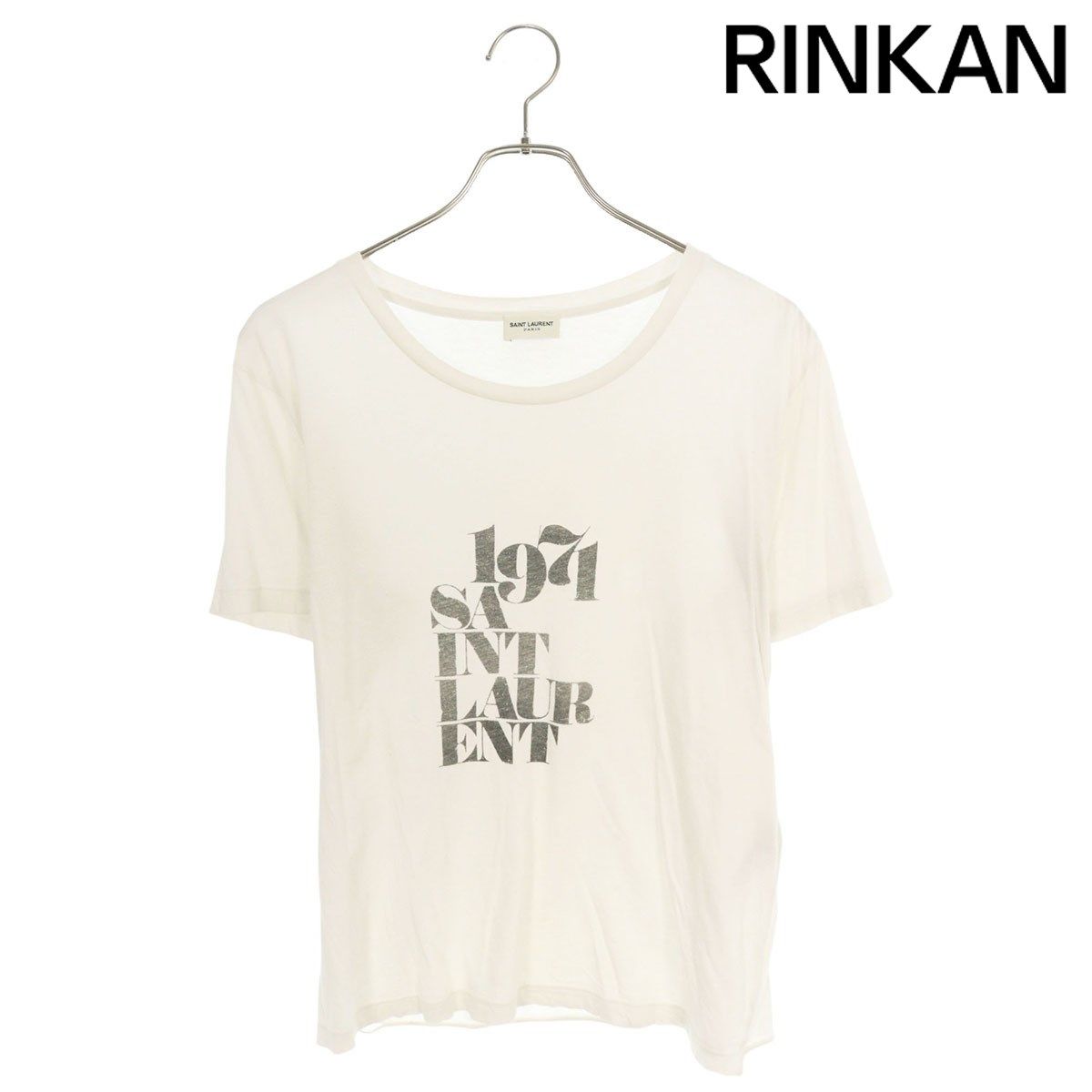サンローランパリ 529600 YB2VM 1971ロゴプリントTシャツ メンズ S