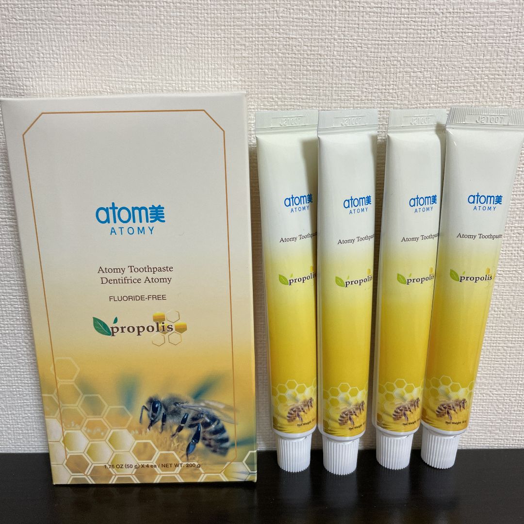 アトミ Atomy Atom美 プロポリス歯磨き粉50g x 4本 - 口臭防止