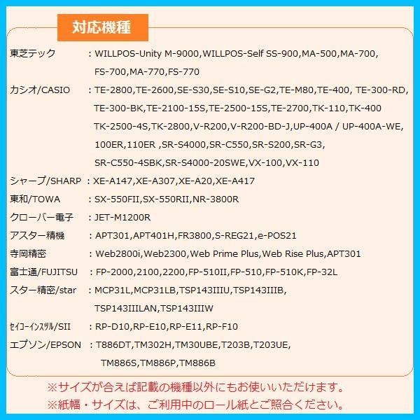 数量限定】ビジコム純正 サーマルロール紙【国産】 58mm幅×80φ×12mm 20巻入 カシオ・シャープ・東芝TEC対応 三菱製紙  ST588012-20K - メルカリ