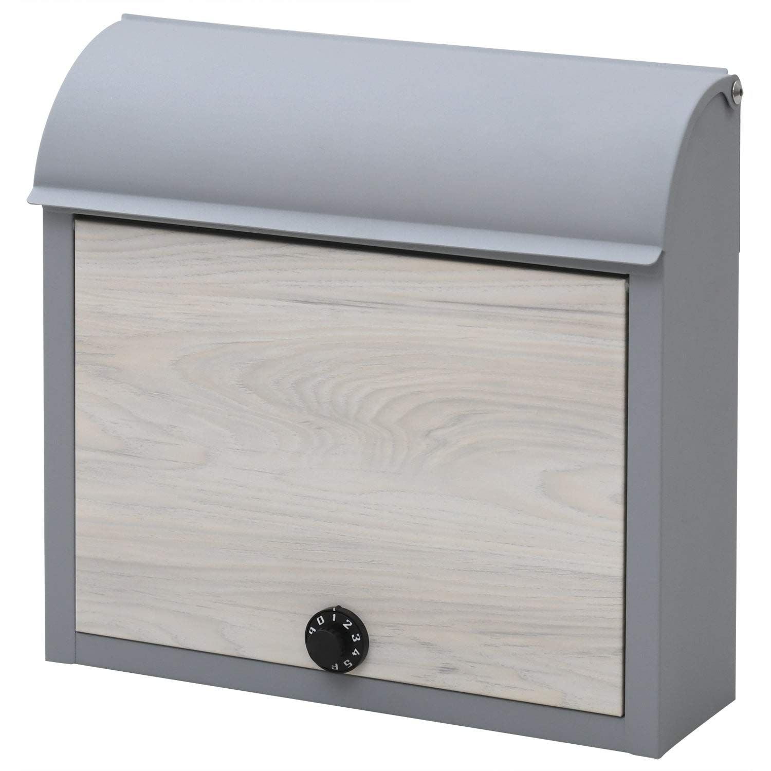 【迅速発送】ガーデンマスター(Gardenmaster) メールボックス ポスト ダイヤルロック式 幅38×奥行12×高さ37cm (郵便ポスト/宅配ボックス) 壁付け グレー/アッシュ WP1603D(SL/WWD)