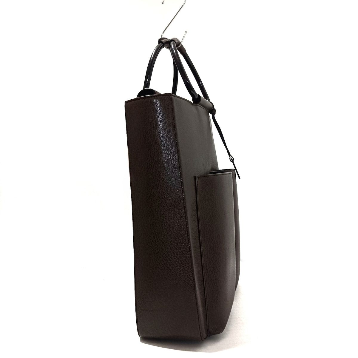 GUCCI ハンドバッグ メタルハンドル レザー トートバッグ ダークブラウン GUCCI(グッチ) トートバッグ - ダークブラウン メタルハンドル