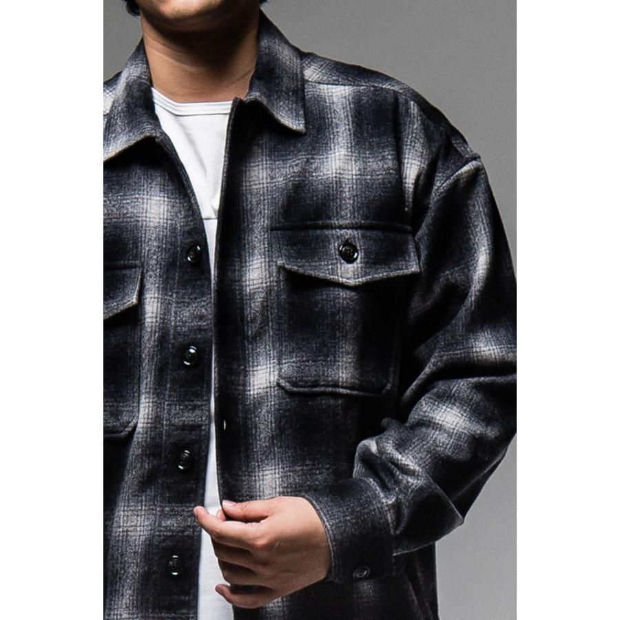 未使用 RESOUND CLOTHING WOOLCHECK OVER CPO JK RC25-JK-004 チェックCPOジャケット BK  CHECK 定価42,900円 - メルカリ