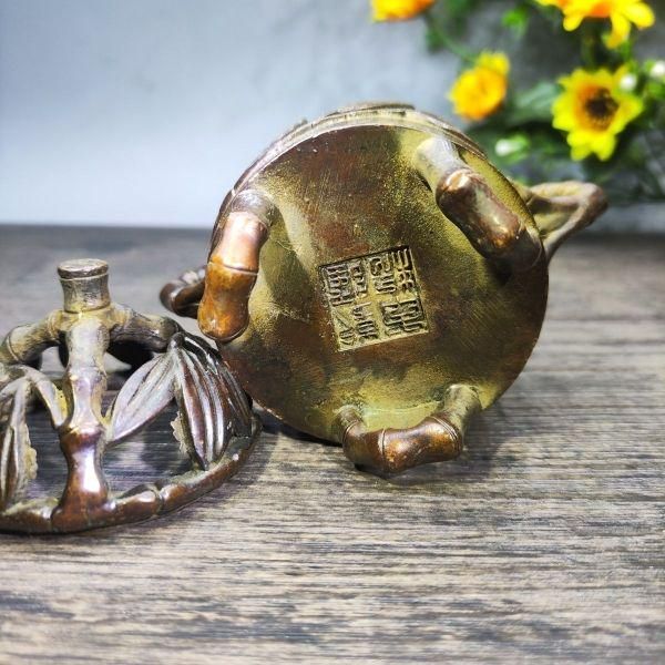 銅製 香炉 香道具 茶道具 装飾品 工芸品 置物 銅 細工 香炉 香道具 茶道具 装飾品 工芸品 置物 銅細工 亀薫香炉
