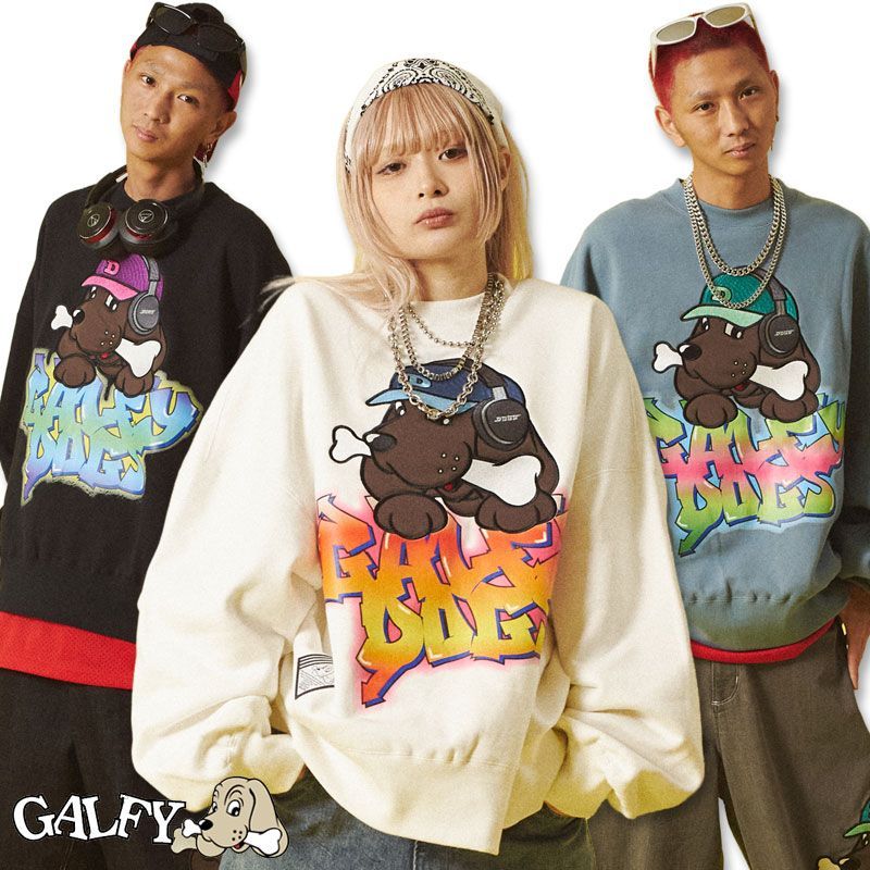 ガルフィー GALFY ディスクジョッキートレーナー 134036 白 黒 青グレー L XL ヤンキー #10 O.WHITE #20 BLACK #120 BLUE GRAY