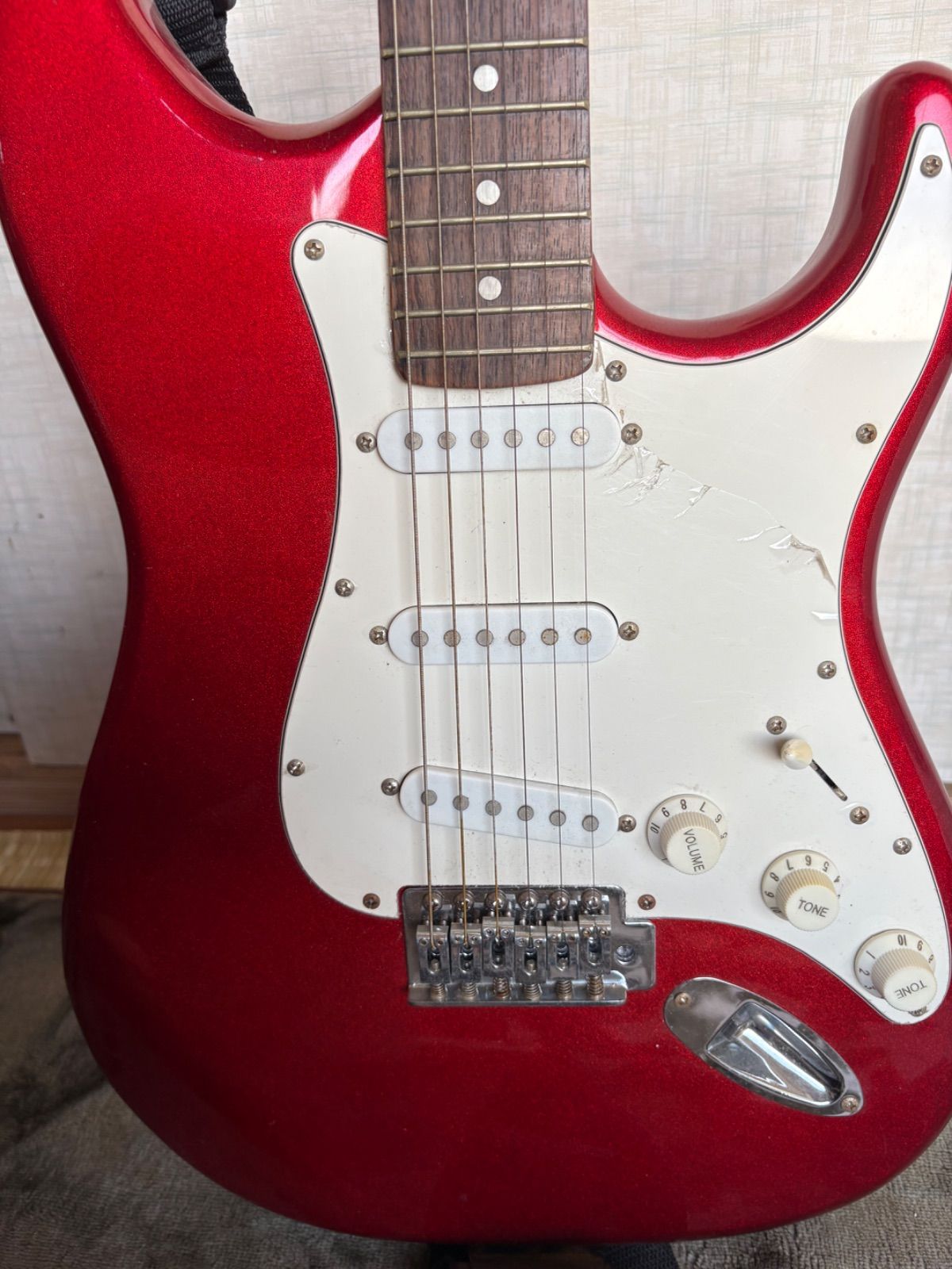 PLAYTECH(プレイテック) エレキギター赤色 PLAYTECH ( プレイテック ) ST025 RED 570mmスケール ミニギター
