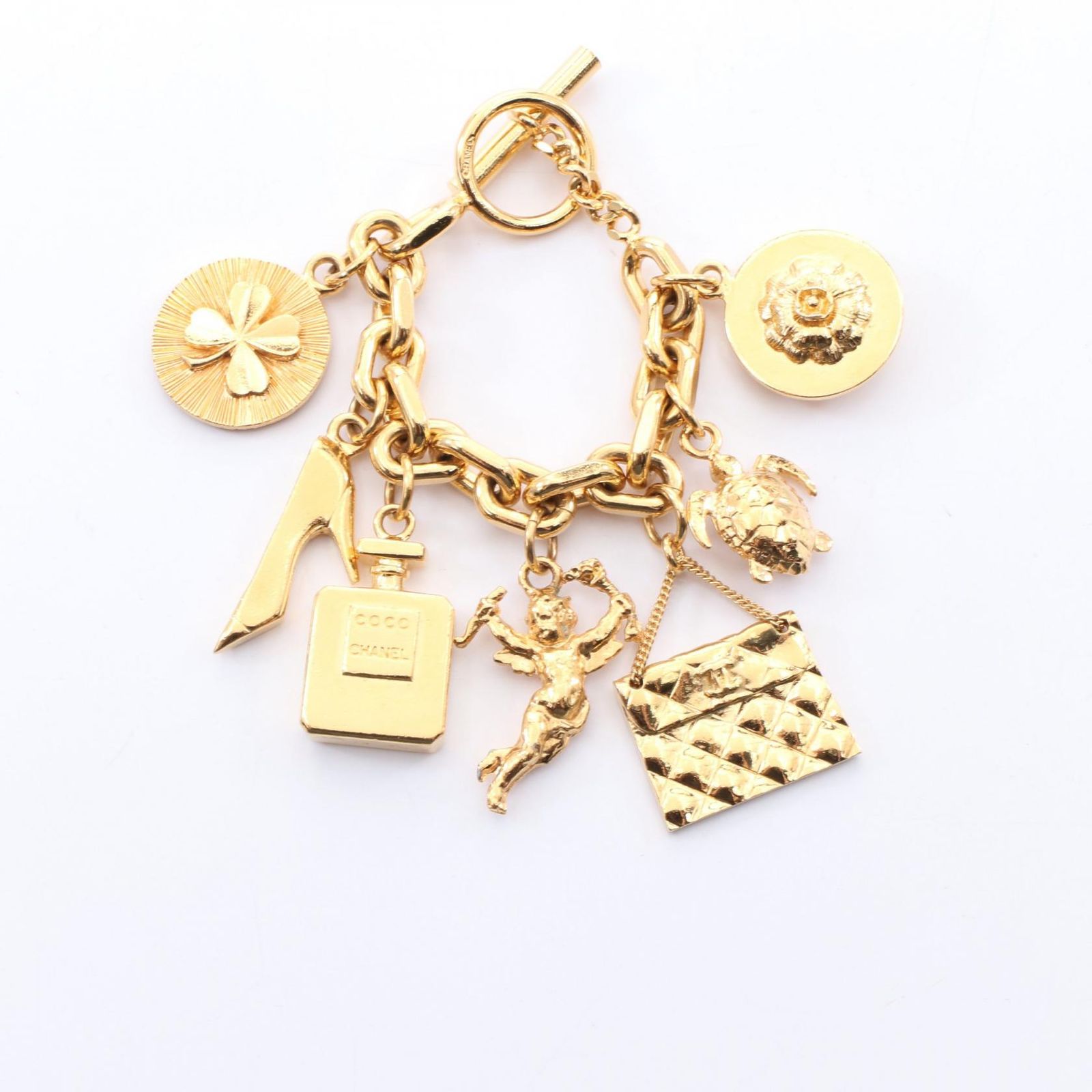シャネル CHANEL ブレスレット アイコン GP ゴールドメッキ ブレスレット レディース Used B
