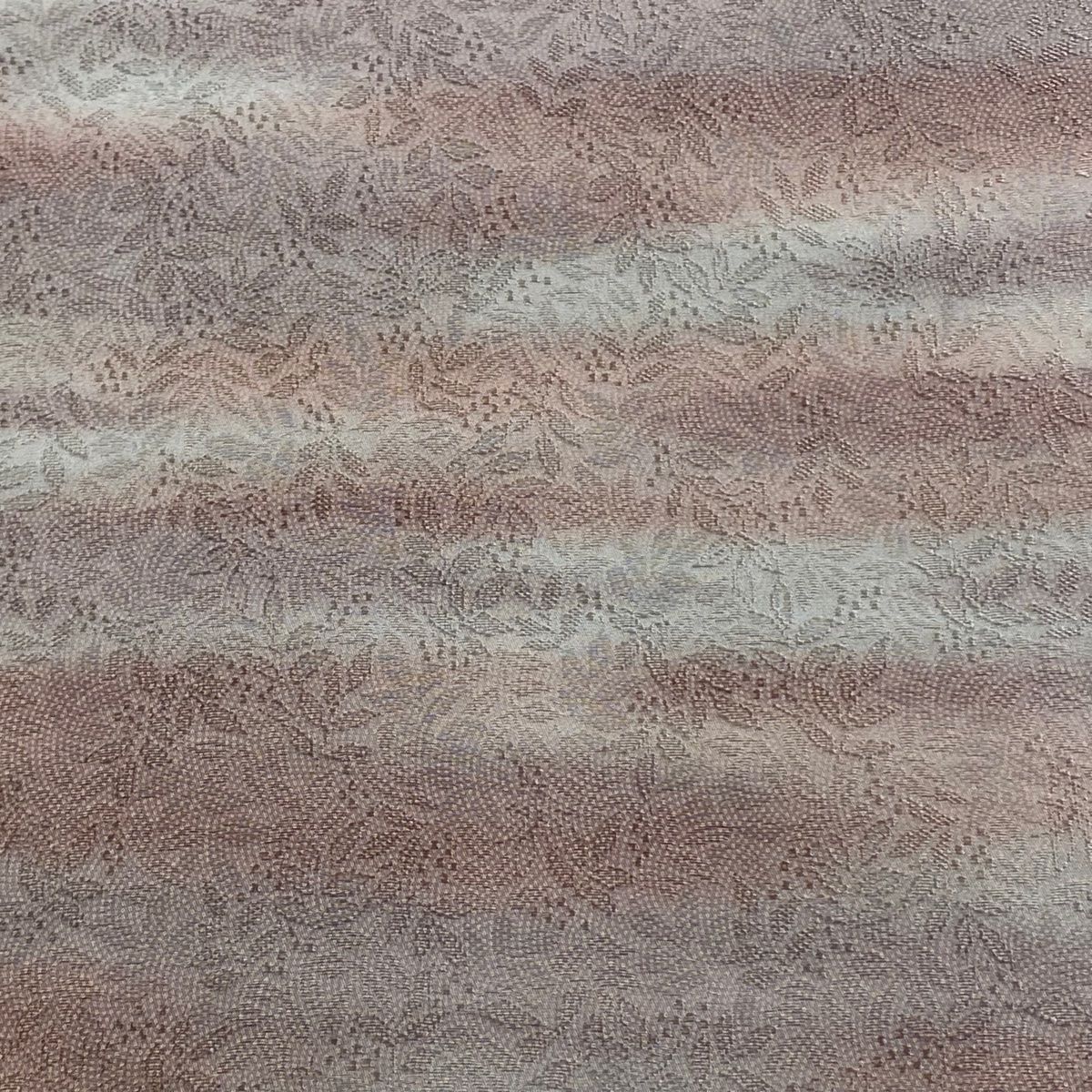 反物 秀品 小紋 地紋 霞 ぼかし 薄小豆 正絹