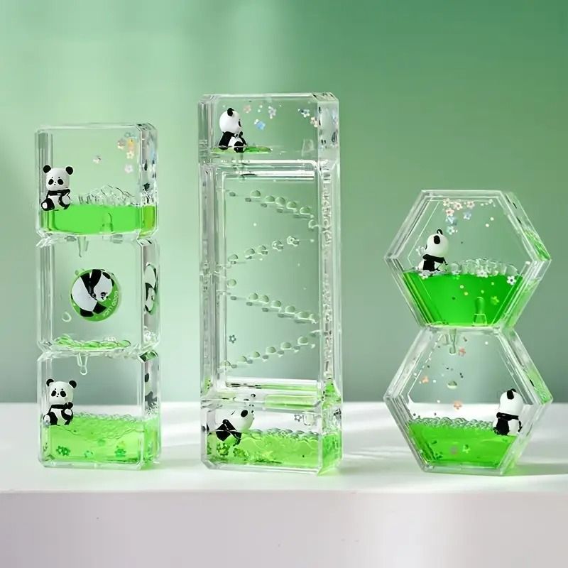 室内小物です パンダのオイルタイマー オイルタイマー オイル時計 液体時計 プラスチックタイマー 時計 タイマー 砂時計 液体タイマー インテリア置物 置物 インテリア雑貨 雑貨 インテリア装飾 装飾 おしゃれ か