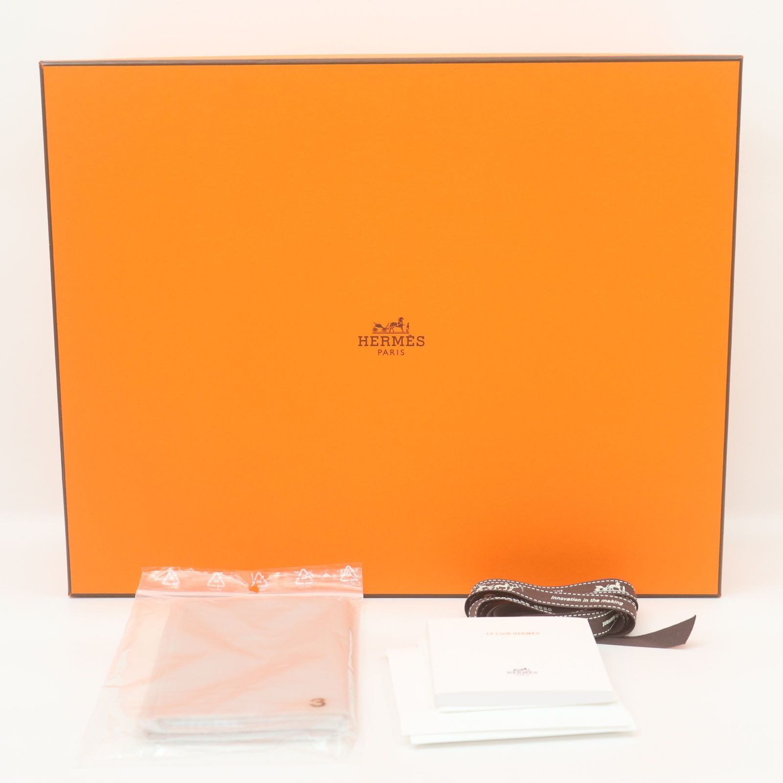 ITWVPAXK3NBG HERMES エルメス ケリー25 空き箱 080□ オレンジ BOX 保管 バッグ用 コレクション 付属品：レインカバー  リボン - メルカリ