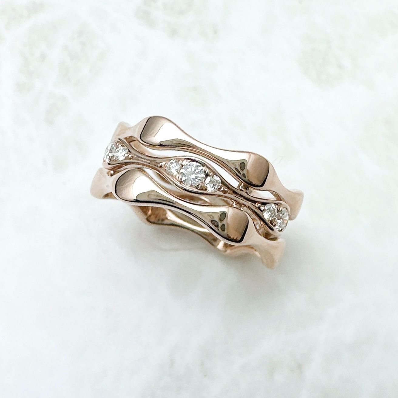 極美品🌟TASAKI ラベッロ サクラゴールド ダイヤモンド リング 8