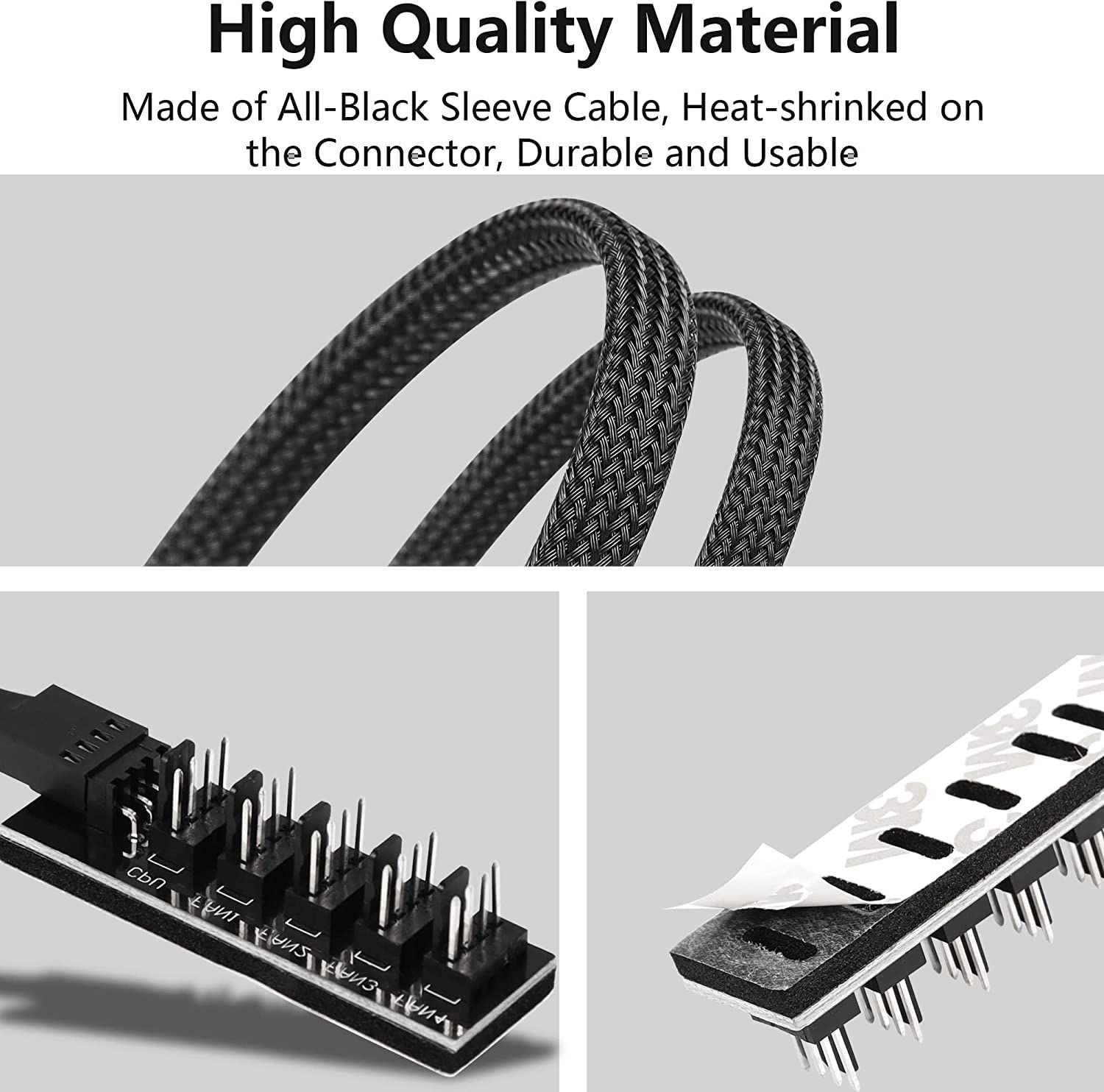 PCケースファン 延長電源ケーブル ファンケーブル PWM 増設用 分岐