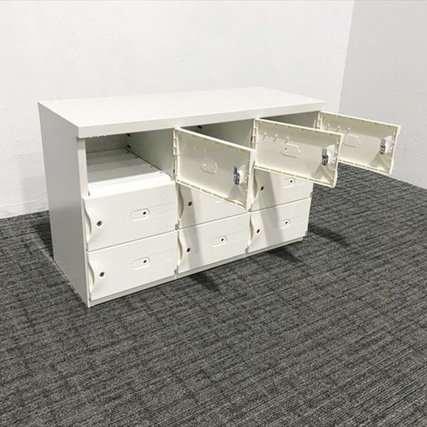 9人用小物ロッカー 3列3段 アスプルンド 鍵付き ホワイト