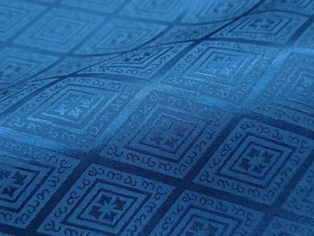 平和屋着物□極上 男性 色無地 紋付き羽織セット 紺鼠色地 花菱地紋