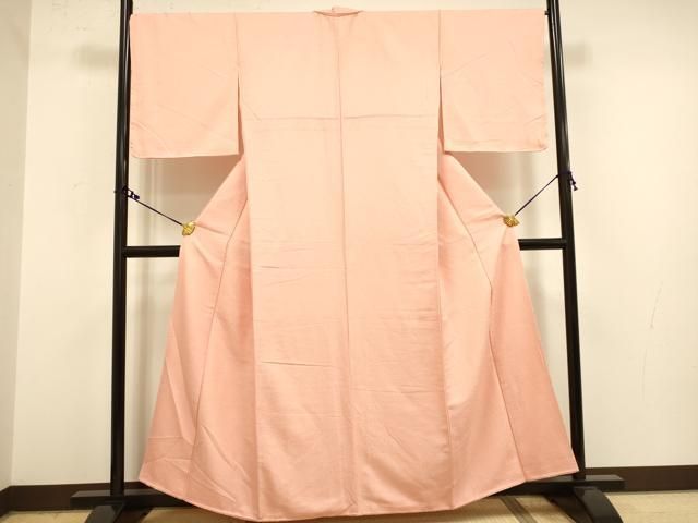 平和屋着物●上質な色無地 紋意匠 一斤染色 正絹 DAAY2485op