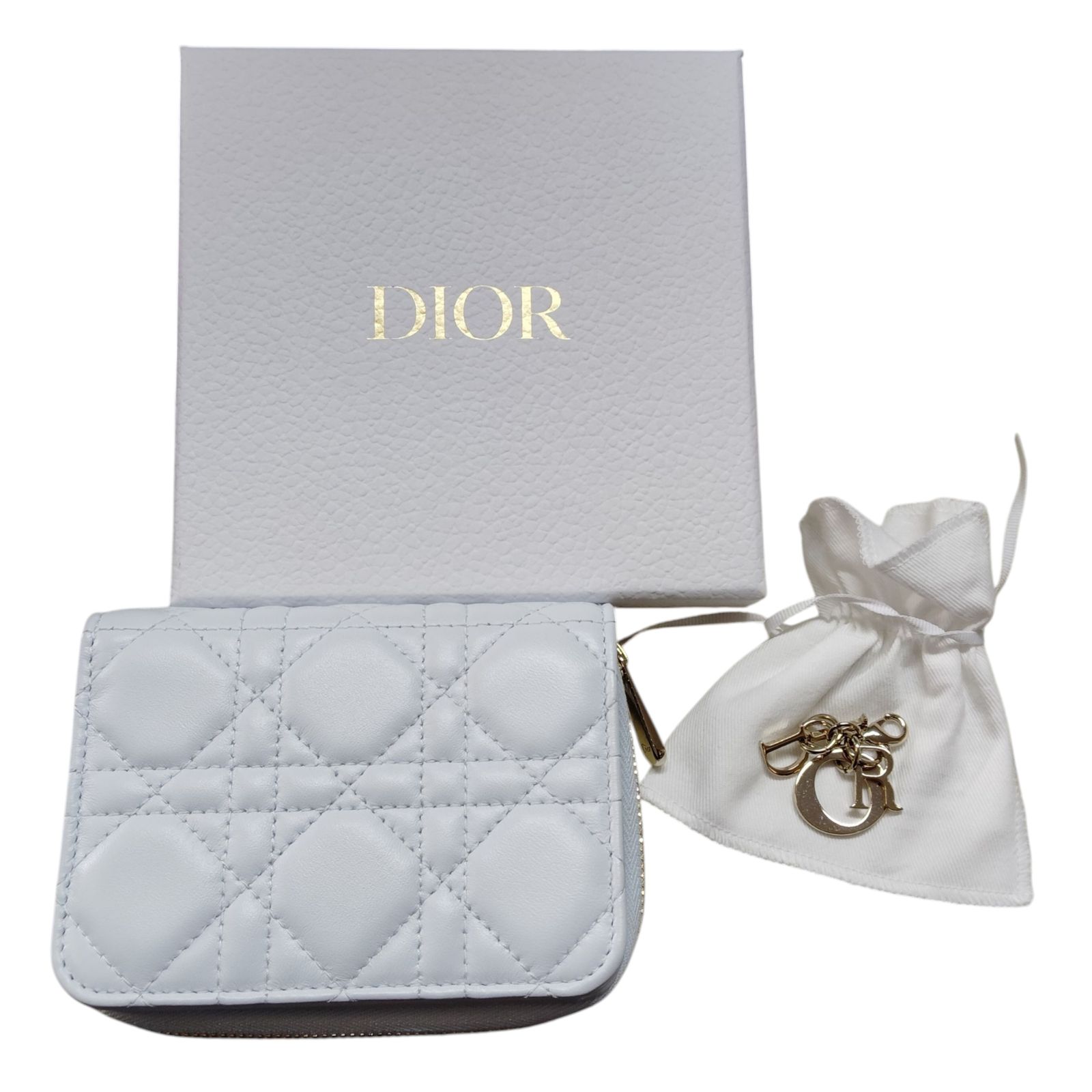 品 Dior ディオール レディディオール ウォレット カナージュ 財布 箱有 kyA18518RO