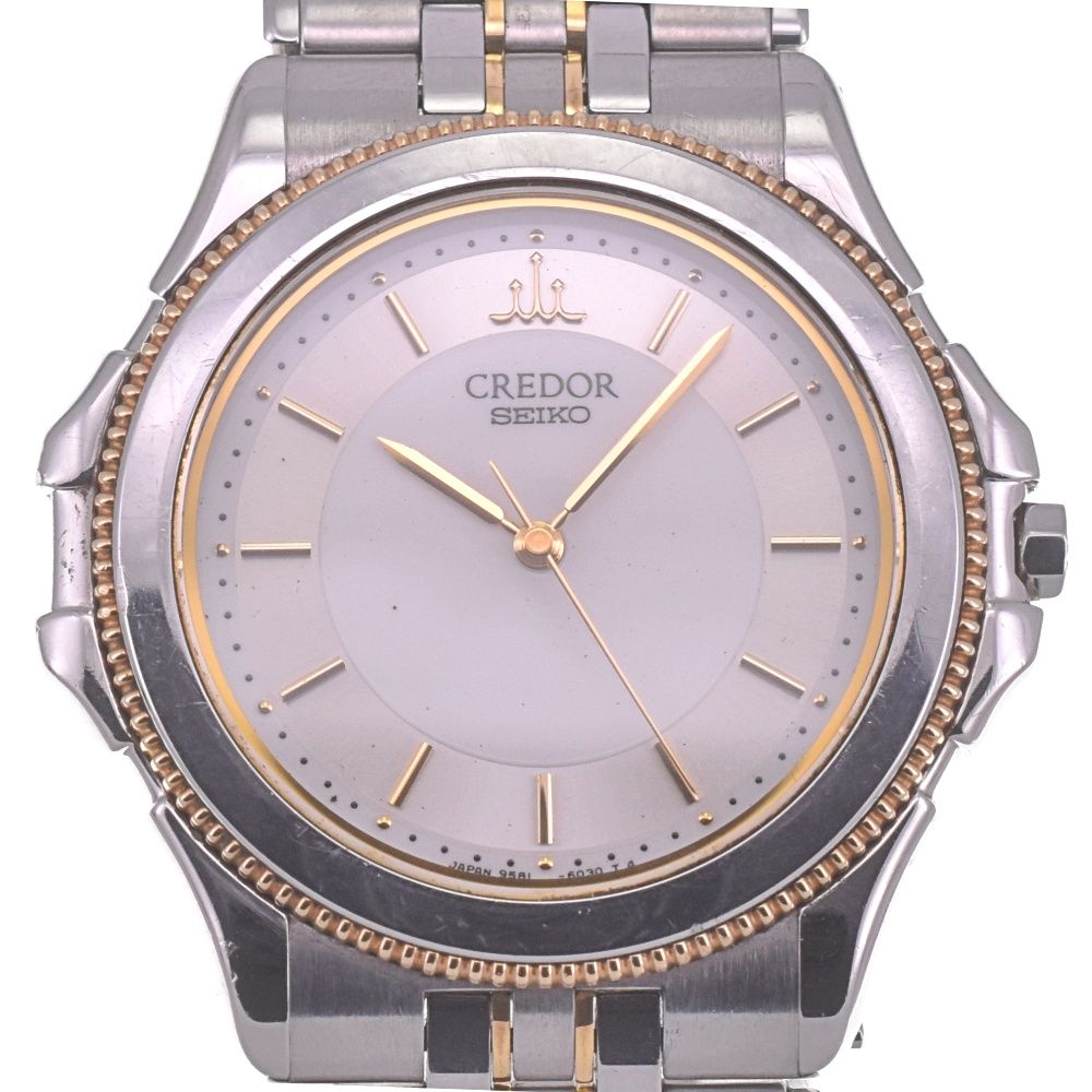 セイコー SEIKO 9581-6040 クレドール SS/K18YG クォーツ メンズ良品 K  