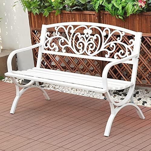 ★ 人気推薦◆ガーデンベンチ ダブルベンチ アームレストと背もたれ付き 屋外 ガーデンチェア ベンチ 130x60x90cm 最大耐荷重300kg 屋外用ベ