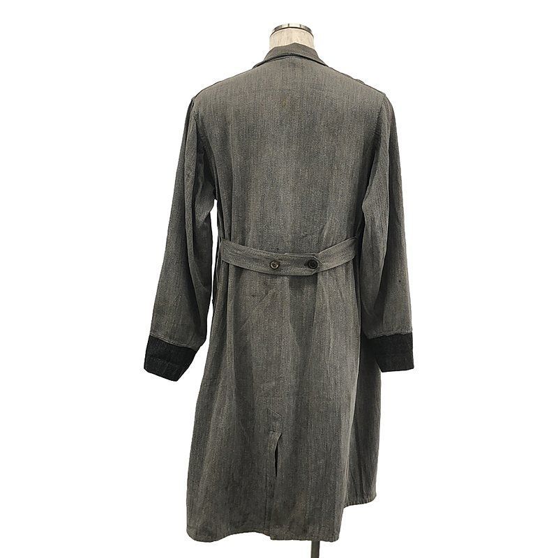 VINTAGE / ヴィンテージ古着 | 推定1920s～ ブラックシャンブレーアトリエコート | グレー系 | メンズ VINTAGE / ヴィンテージ古着 | 推定1920s～ ブラックシャンブレー