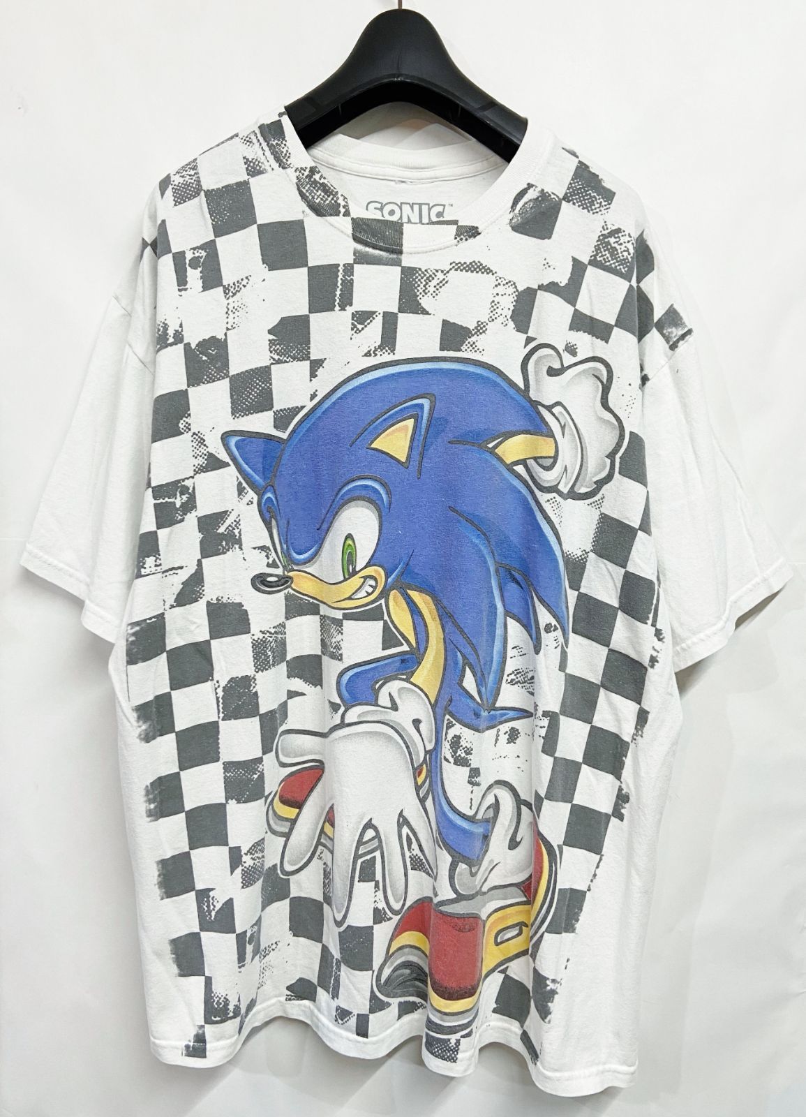 SEGA セガ SONIC TEE ソニック半袖Tシャツ チェッカーフラッグ