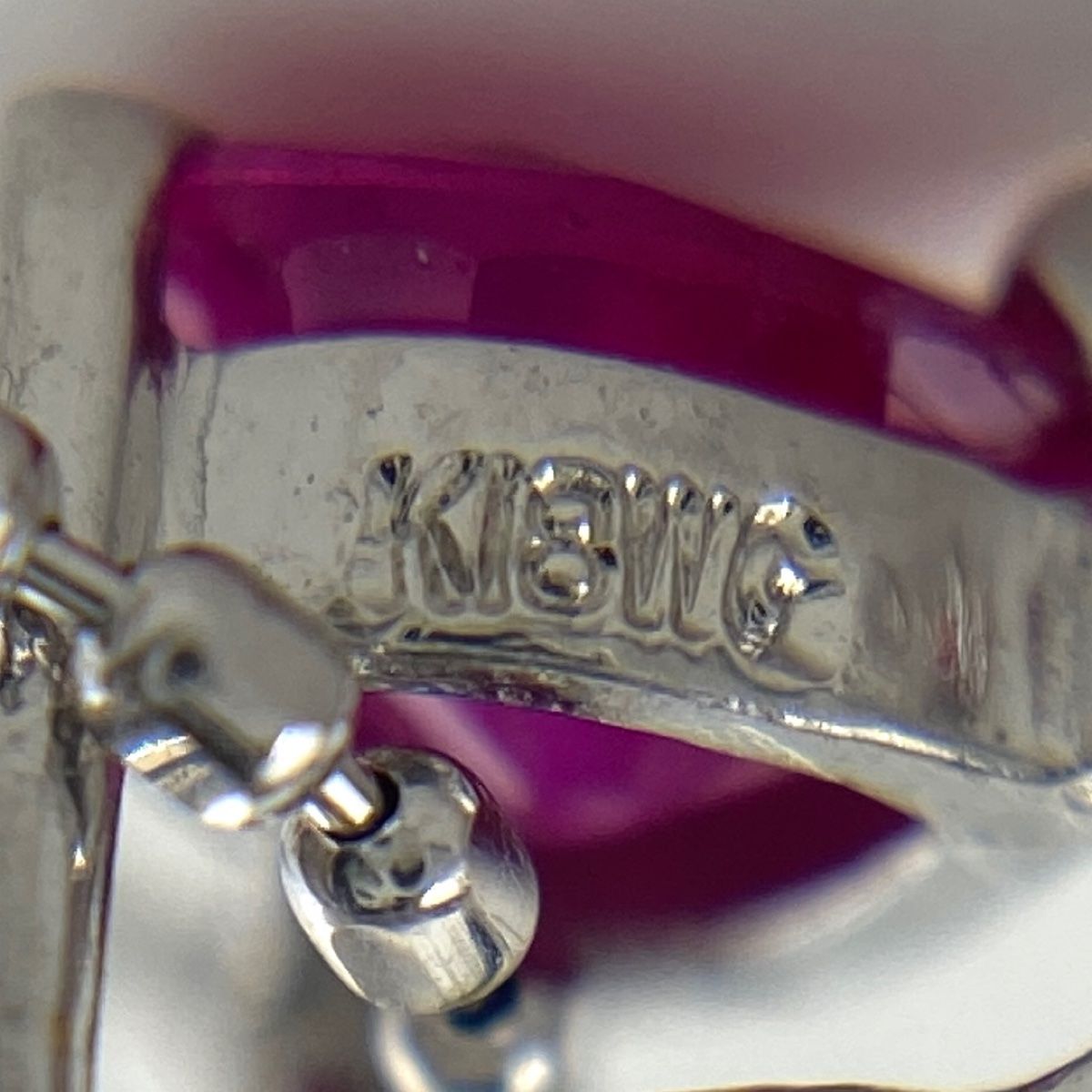 ルビー デザインネックレス K18 ホワイトゴールド メレダイヤ 