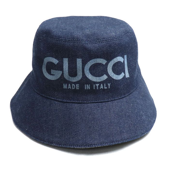 GUCCI グッチ レーザー デニム バケットハット ハット ブルー 803042 L メンズ レディース ユニセックス