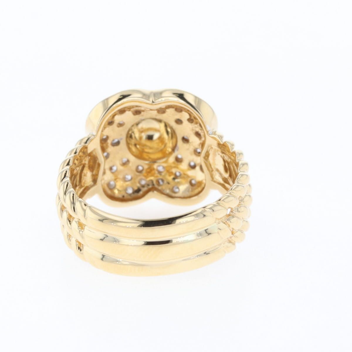 メレダイヤ デザインリング YG イエローゴールド 指輪 リング 14号 K18  