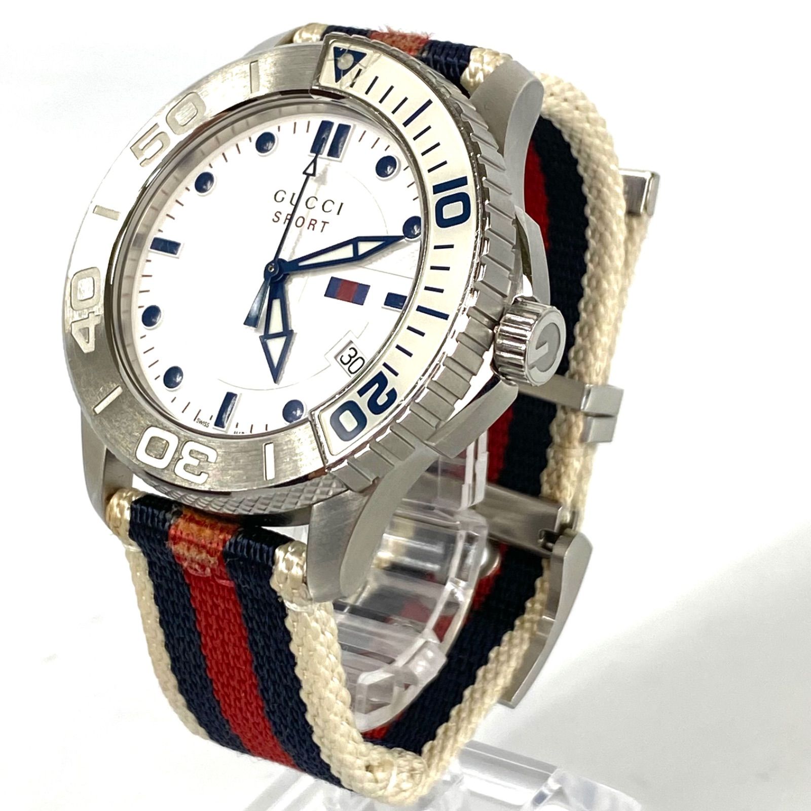 稼働品◎GUCCI 腕時計 Gタイムレス スポーツ 126.2 シェリーライン グッチ 時計 126.2 Gタイムレス スポーツ シェリーライン メンズ