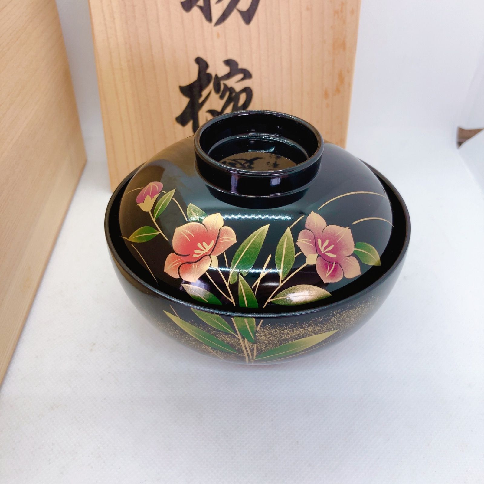2547 会津塗り お吸い物椀　5客　未使用 Amazon.co.jp: 会津塗 漆器 お吸物椀 5客セット 祥高作 木乾古代