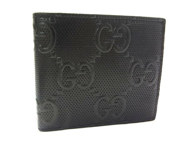 □新品□未使用□ GUCCI グッチ 625555 レザー 二つ折り 財布