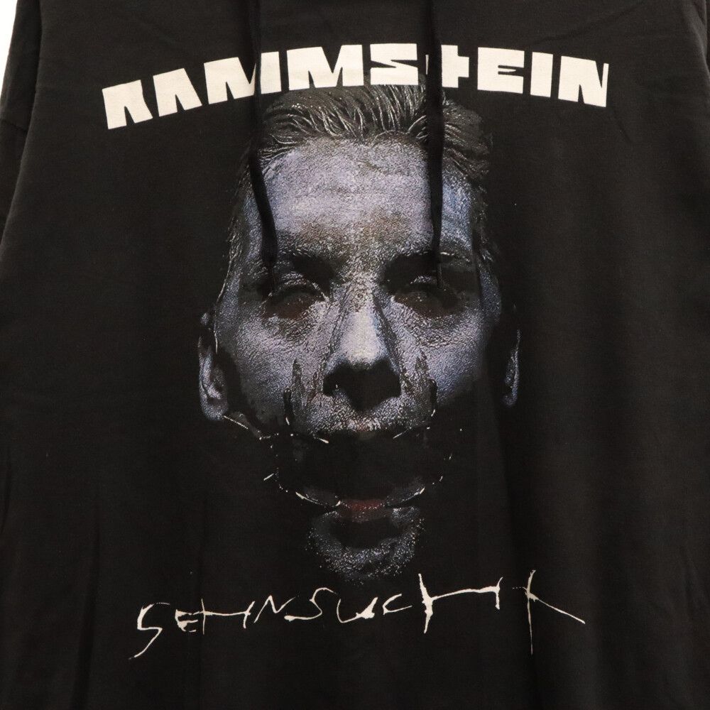 VETEMENTS ヴェトモン 17AW Rammstein Oversized Hoodie ラムシュタインオーバーサイズフーデッドロングスリーブTシャツ プルパーカー ブラック MAH18TR28 VETEMENTS (ヴェトモン) 17AW Rammstein Oversized Hoodie