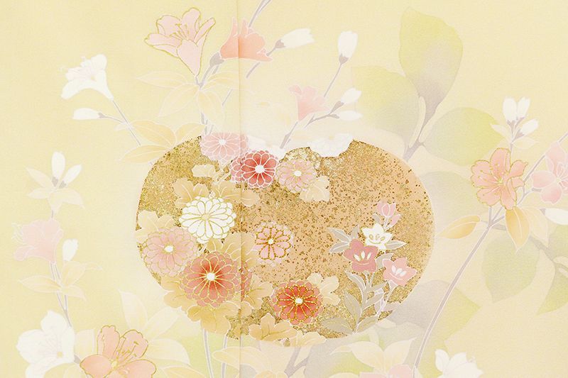 平和屋着物○訪問着 駒刺繍 立波飛鶴吉祥花文 暈し染め 金彩 京都