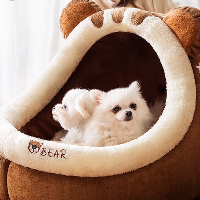 MサイズからLサイズ ペットベット ペットハウス ドッグハウス キャットハウス ドームハウス 犬猫用ベッド 犬猫洞窟 リラックス お休みコーナー 取り外し クッションカバー 小型中型犬 子猫 猫 洗濯機丸洗い ペンギン ベア クマ トトロ お手入れ簡単