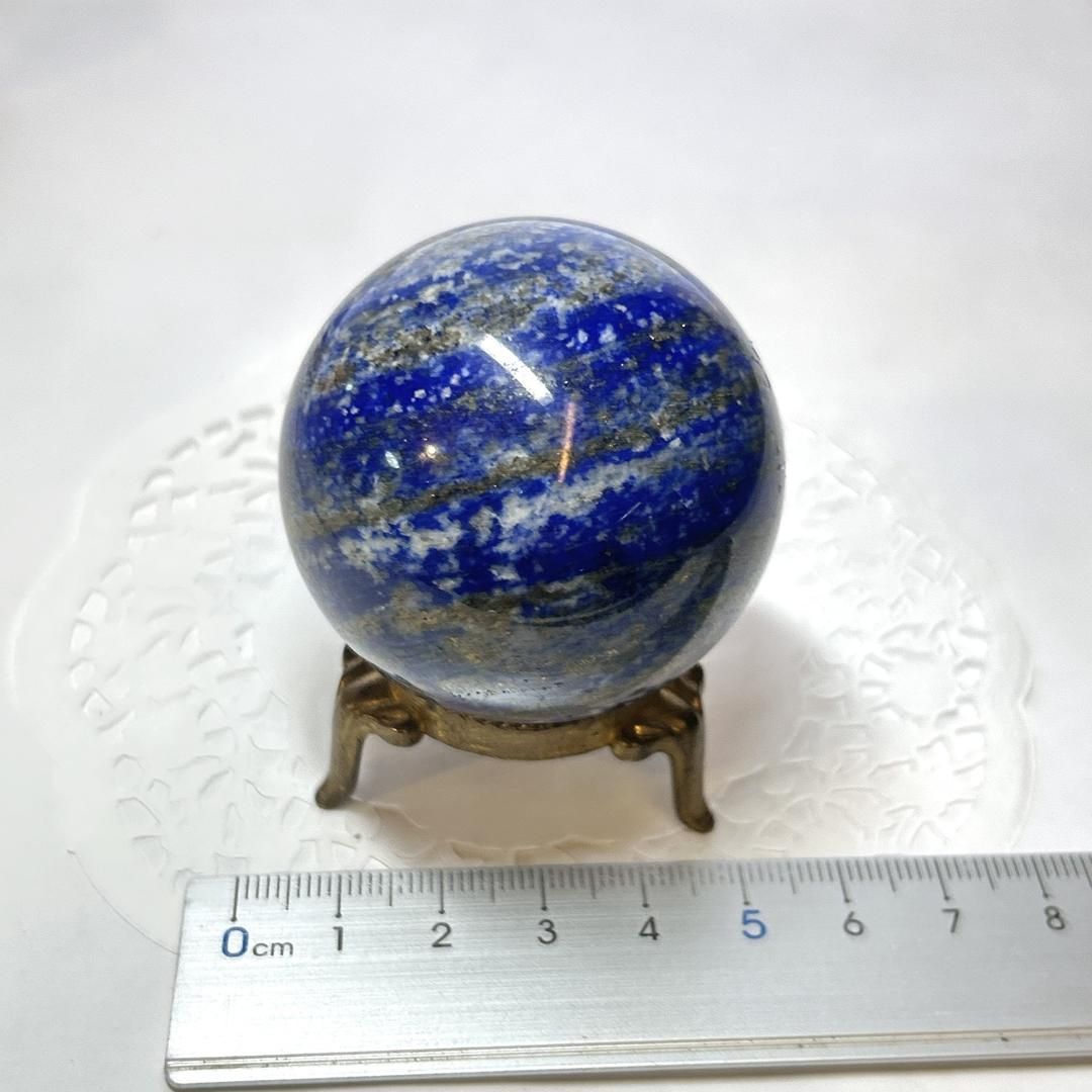 E15859 ラピスラズリ 47㎜ 球 ラピスラズリ球 スフィア 黄鉄鉱 パイライト アラビアの夜空 天然石 パワーストーン NEXPOTALLINN_EU