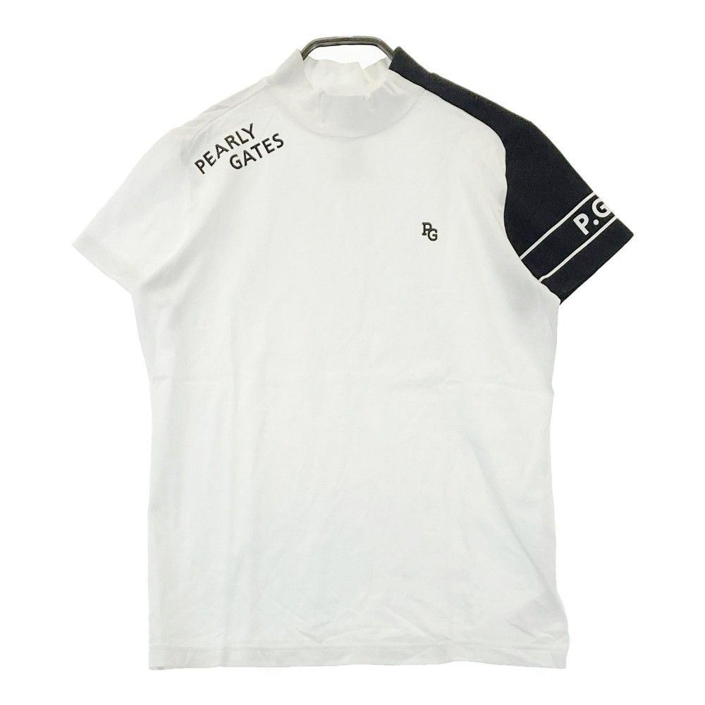 サイズ：1 PEARLY GATES パーリーゲイツ 2023年モデル ハイネック 半袖Tシャツ  ホワイト系 [240101415477] ゴルフウェア レディース ストスト サイズ：1 PEARLY GATES パーリーゲイツ 2023年モデル