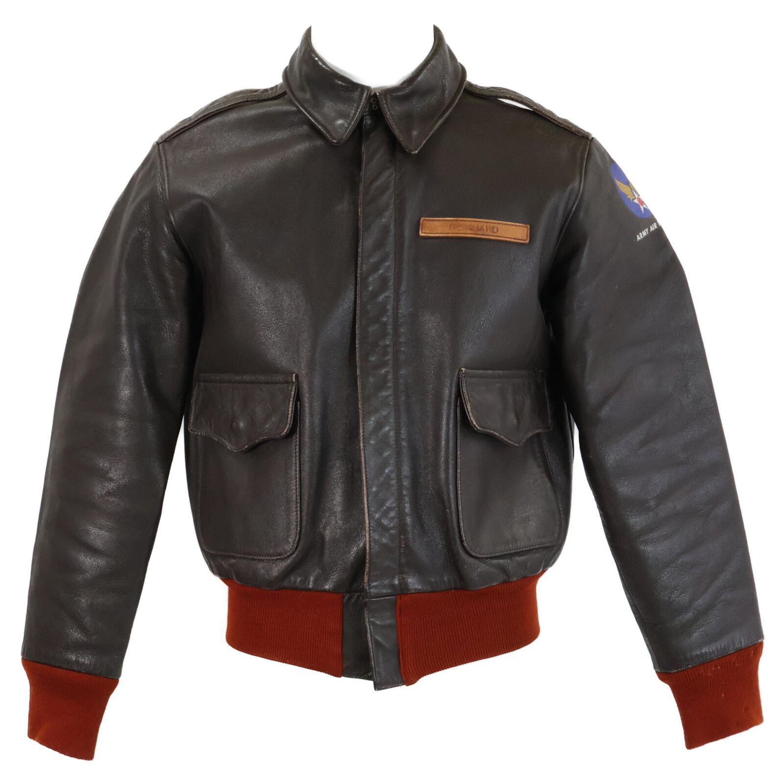 リアルマッコイズ A-2フライトジャケット36 赤リブ バズリクソンズ 赤