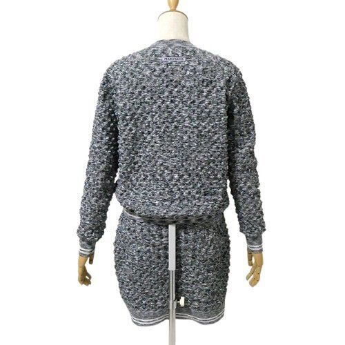 2023 パーリーゲイツ 美品 凹凸編み ニット セットアップ グレー系
